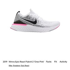 Nike Epic React Flyknit 2 in Oreo Pink